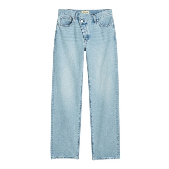 MADEWELL The Low-Slung Straight Jeans in Sevilla Light Wash Blue Loose Leg - Picture 4 of 13